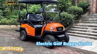 M1S2+2FF Qrange A Closer Look: 48V Electric Golf Buggy with Red/Blue Strobe Light With Trojan Battery