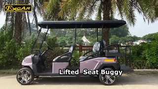 BN4+2 Dusty Lavender  Comfortable Lifted Electric Golf Buggy with 4 Seats & 2 Rear