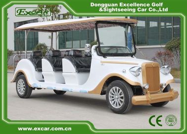 White 6 Seats Electric Classic Cars AE Approved Classic Car Golf Carts