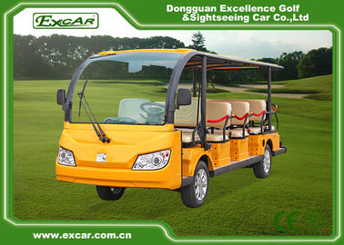 Yellow Aluminum Electric Sightseeing Car Tour Bus For Passengers Transportation