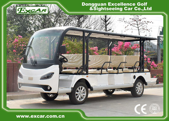 White Electric Sightseeing Cart For 14 Person 4500 * 1500 * 200 MM